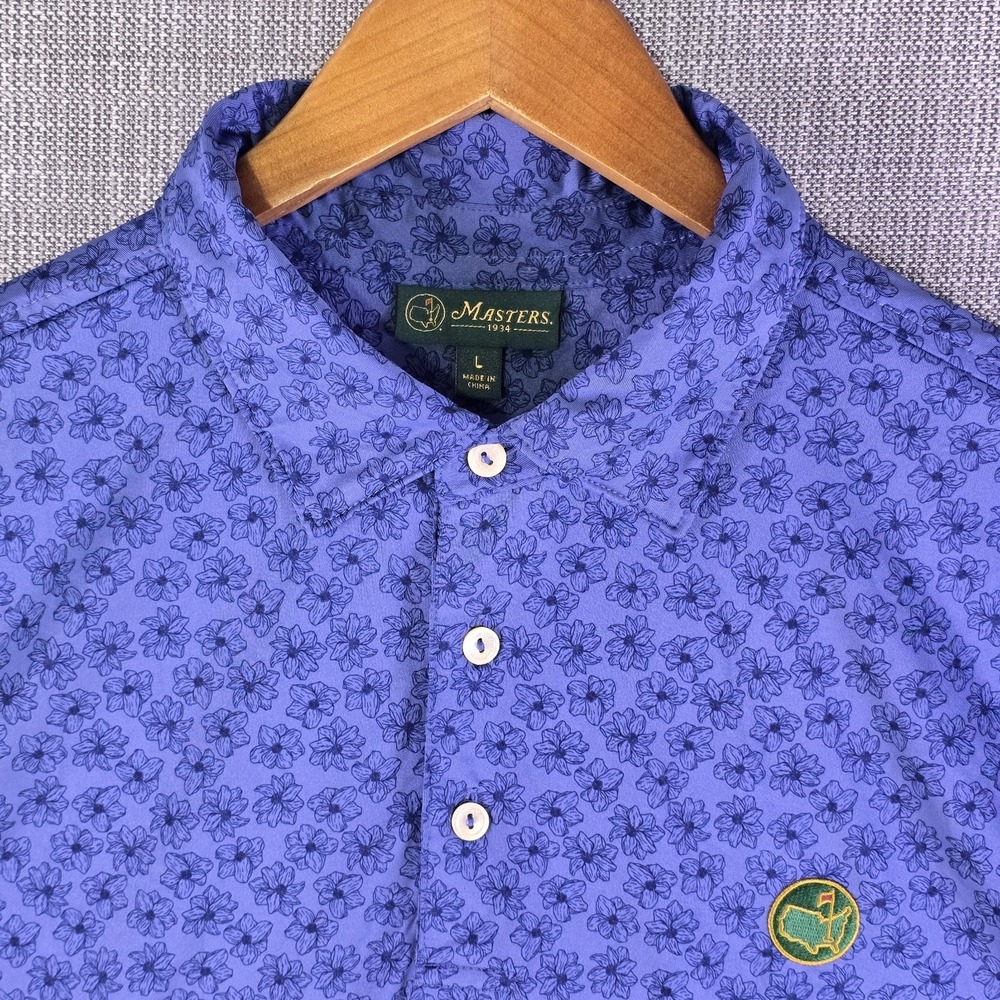 Berckmans Place Polo Shirt Mens Large Blue Masters 1934 Azaela AOP Peter Millar - Picture 4 of 14